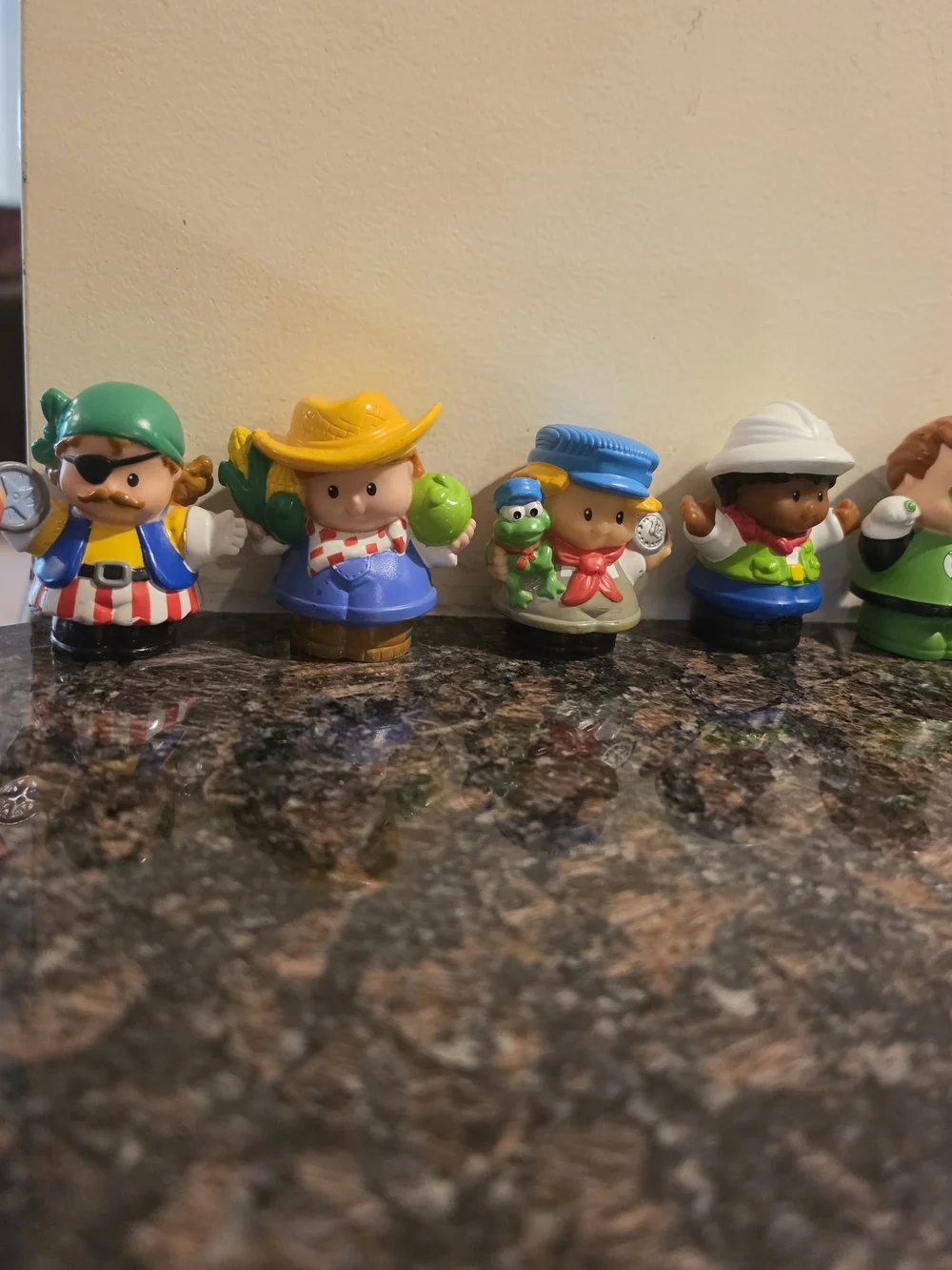 Little People Colorful Kids Pirate and Farmer Figurine Toy Set Of 7 Multicolor